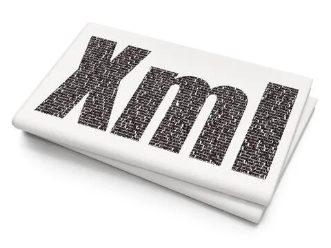 Database concept: Xml on Blank Newspaper background イラスト素材