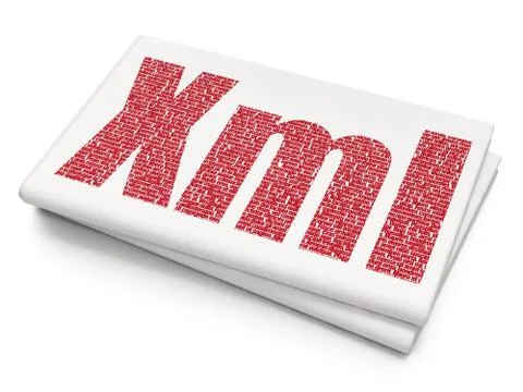 Database concept: Xml on Blank Newspaper background Illustrazione stock