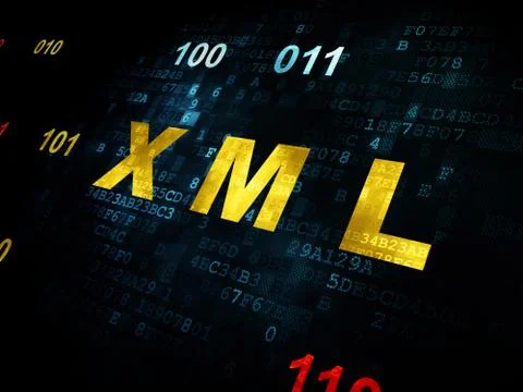 Database concept: Xml on Digital background Illustrazione stock