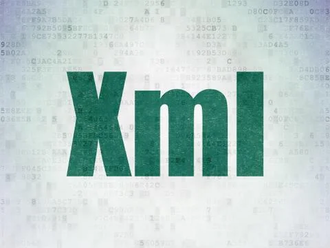 Database concept: Xml on Digital Paper background 스톡 일러스트