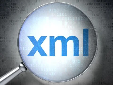 Database concept: Xml with optical glass Stock Illustration