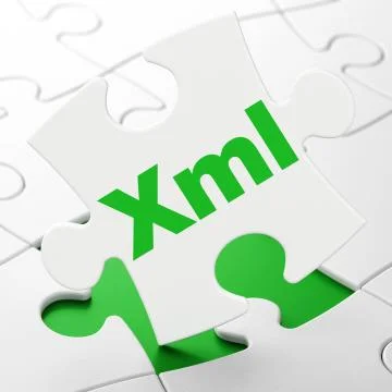 Database concept: Xml on puzzle background Stockillustratie