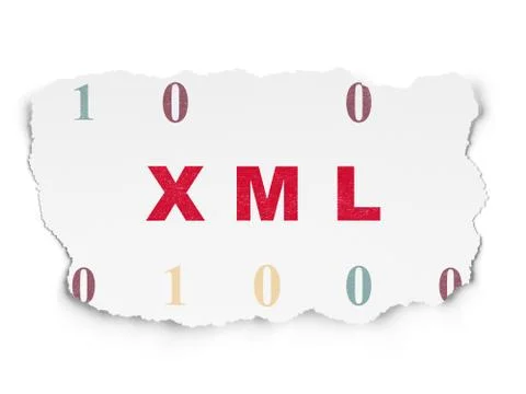 Database concept: Xml on Torn Paper background イラスト素材
