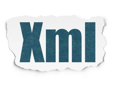 Database concept: Xml on Torn Paper background 스톡 일러스트