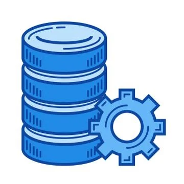 Database configuration line icon. Illustrazione stock