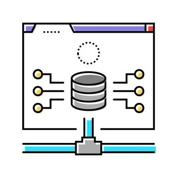 Database connectivity color icon vector illustration Stock Illustration