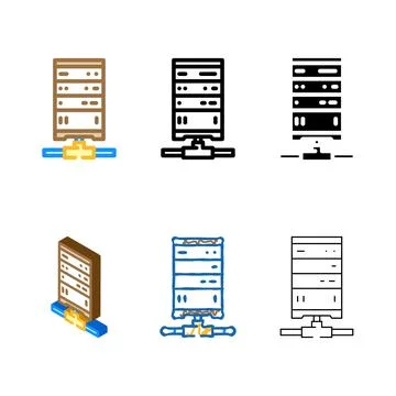 Database connectivity color icon vector looks Stock Illustration