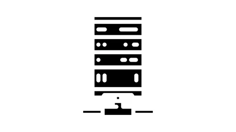 Database connectivity glyph icon animation Stock Footage 326742597