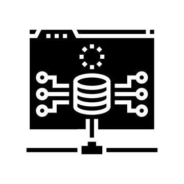 Database connectivity glyph icon vector illustration Stock Illustration