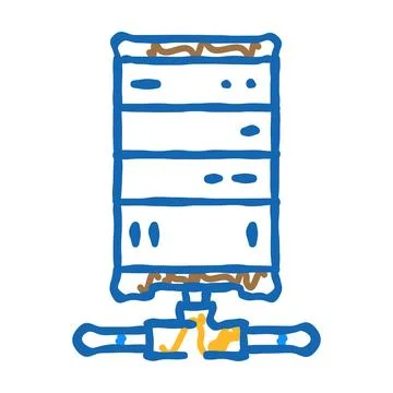 Database connectivity icon doodle illustration Stock Illustration