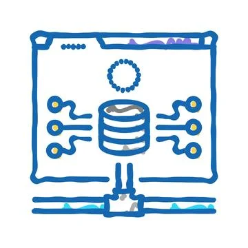 Database connectivity icon doodle illustration Stock Illustration