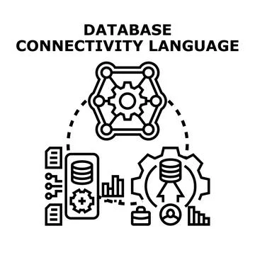 Database connectivity language for data management 스톡 일러스트