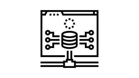 Database connectivity line icon animation Stock Footage 326132263
