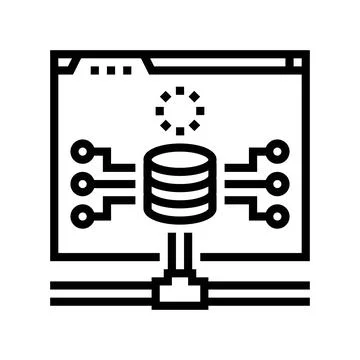 Database connectivity line icon vector illustration Stock Illustration