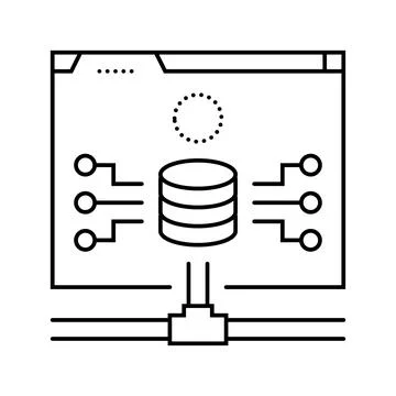 Database connectivity line icon vector illustration Stock Illustration