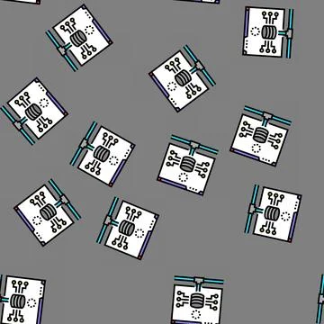 Database connectivity vector seamless pattern Stock Illustration