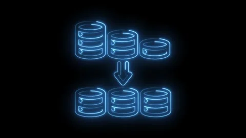 Database consolidation neon concept animation depicting server data migrati.. Stock Footage 346003257