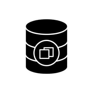 Database Copy Duplication Black Filled Style Icon Stockillustratie