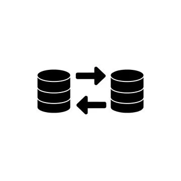 Database Copy Transfer Black Filled Style Icon Stock Illustration