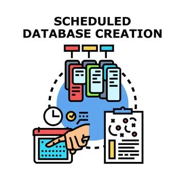 Database creation scheduling planning concept vector イラスト素材