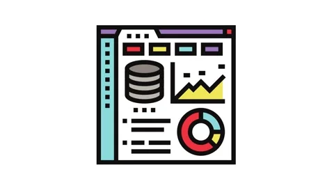 Database dashboard color icon animation Stock Footage 326106274