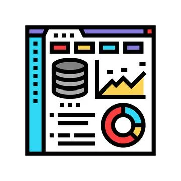 Database dashboard color icon vector illustration 스톡 일러스트
