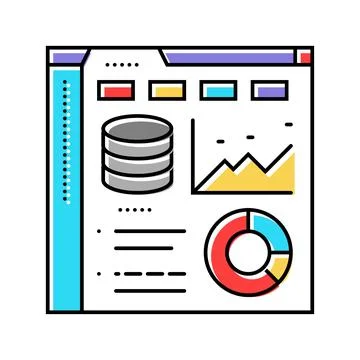Database dashboard color icon vector illustration Stock Illustration
