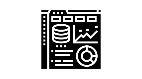 Database dashboard glyph icon animation Stock Footage 326153115