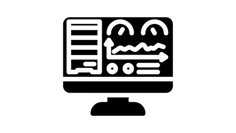 Database dashboard glyph icon animation Stock Footage 326742622