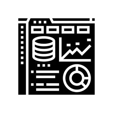 Database dashboard glyph icon vector illustration Illustrazione stock