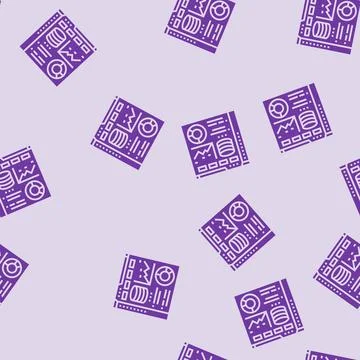 Database dashboard glyph seamless pattern Illustrazione stock