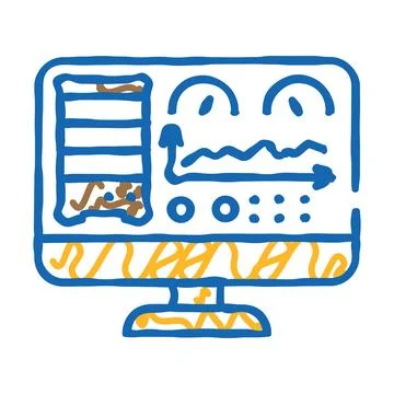 Database dashboard icon doodle illustration Stock Illustration