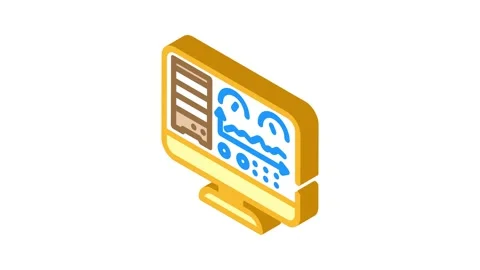 Database dashboard isometric icon animation Stock Footage 327289421