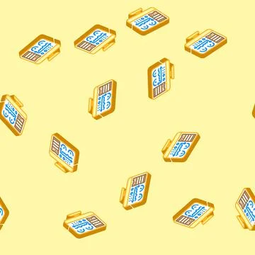Database dashboard isometric icon seamless pattern Illustrazione stock