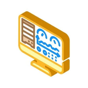 Database dashboard isometric icon vector illustration Stock Illustration