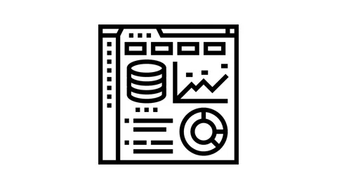 Database dashboard line icon animation Stock Footage 326132253