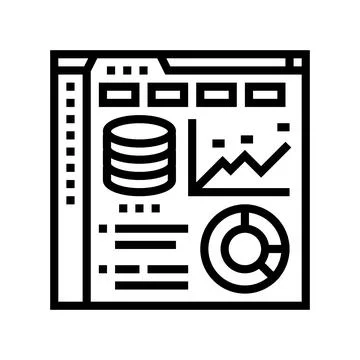 Database dashboard line icon vector illustration 스톡 일러스트