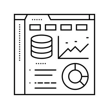 Database dashboard line icon vector illustration Stock Illustration
