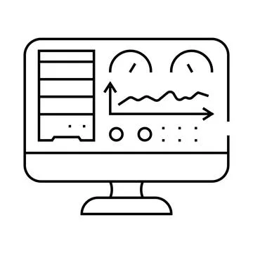 Database dashboard line icon vector illustration Stock Illustration