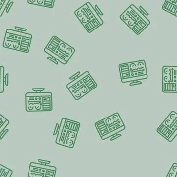 Database dashboard line vector seamless pattern 스톡 일러스트