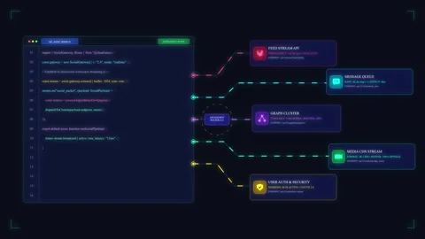 Database dashboard user interface animation showing data workflow Stock Footage 346546866