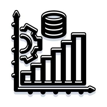 Database data growth management and optimization icon Stock Illustration
