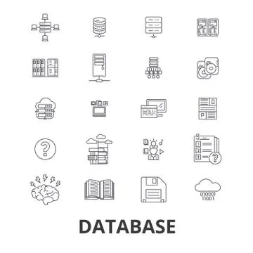 Database, data management, hosting, technology, db, server, storage, backup l Stock Illustration