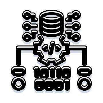 Database data processing software engineering concept 스톡 일러스트