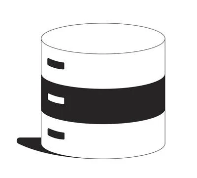 Database data storage 2D line object Stock Illustration