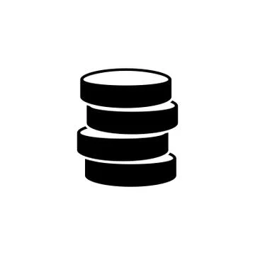 Database, Data Storage Flat Vector Icon Stock Illustration