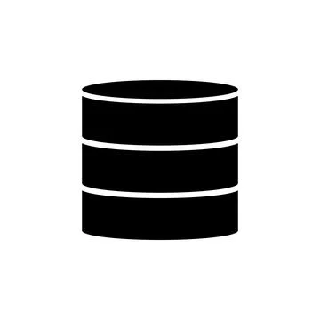 Database, Data Storage Solid Flat Vector Icon Isolated on White Background イラスト素材