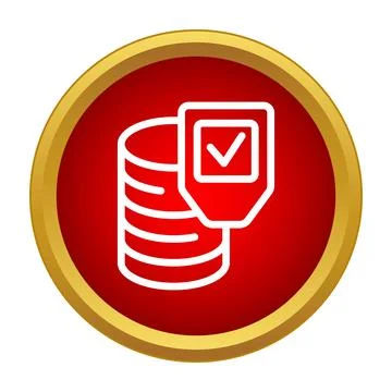 Database data verification and security icon Stock Illustration