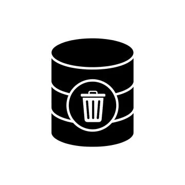 Database Delete Remove Black Filled Style Icon イラスト素材