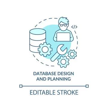 Database design and planning turquoise concept icon Stock Illustration